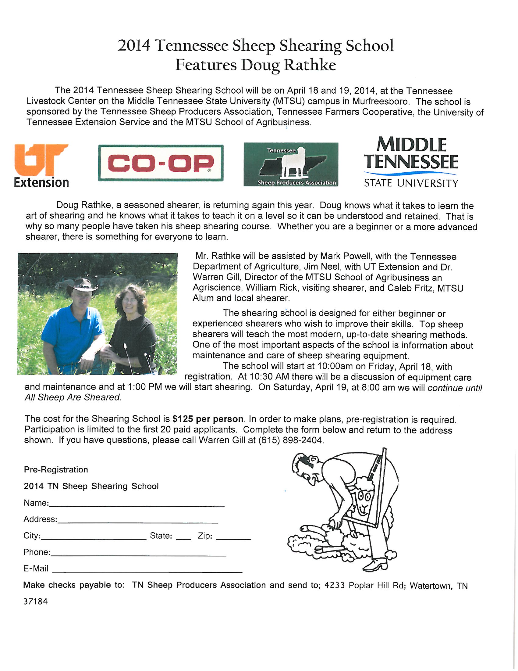  2014 Tennessee Sheep Shearing School Features Doug Rathke