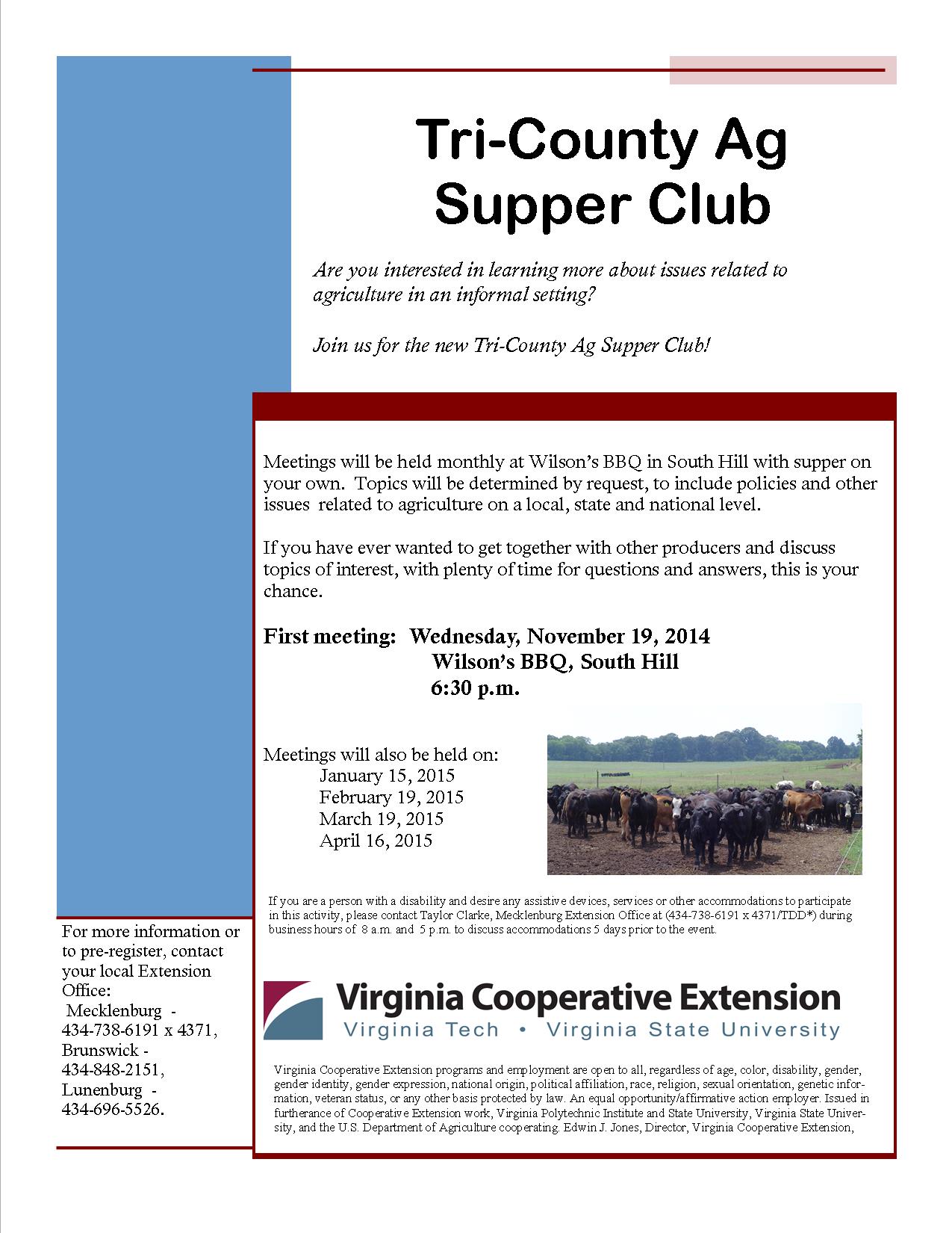 Ag Supper Club Flyer I