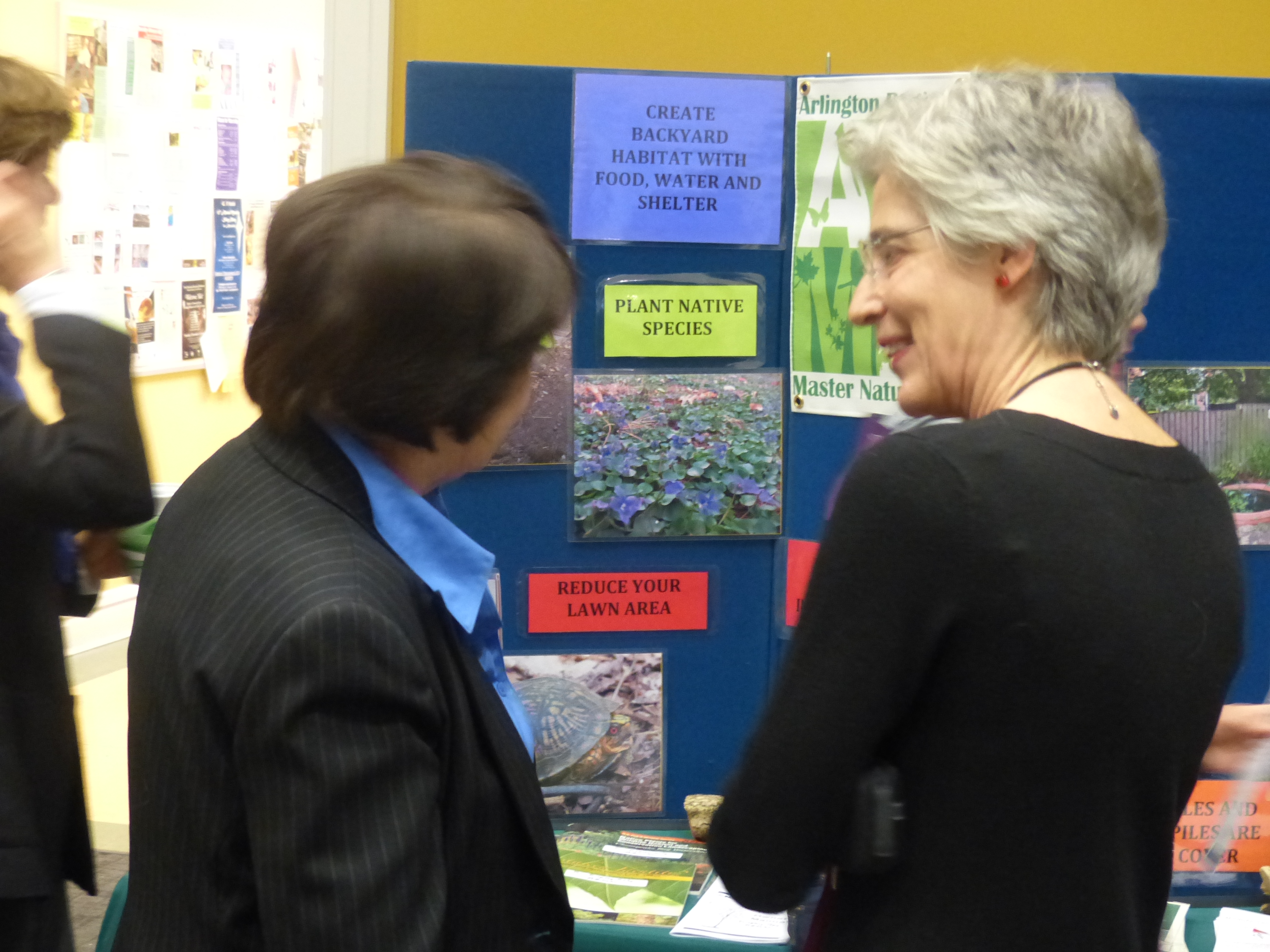 Mary Van Dyke (right) shares information about Master Naturalist programs